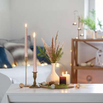 Elegant Light-Mocha Spiral Taper Candles for Events