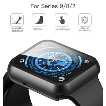 Durable Hard PC Case with Tempered Glass for Apple Watch
