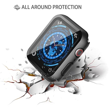 Durable Hard PC Case with Tempered Glass for Apple Watch