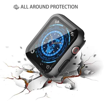 Durable Hard PC Case with Tempered Glass for Apple Watch