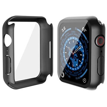Durable Hard PC Case with Tempered Glass for Apple Watch