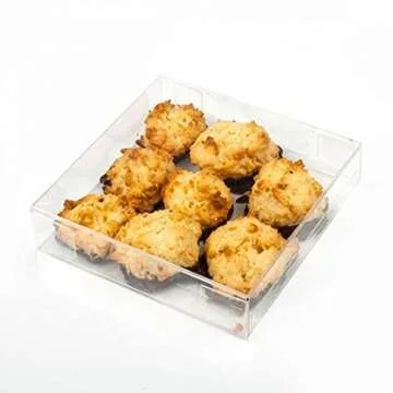 4 1/8" x 4 1/16" x 1" Crystal Clear Boxes | 25 Boxes | High Density PET Soft Fold Design Protects Treats, Favors | FB99
