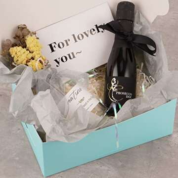 UnicoPak Blue Gift Boxes 10 Pack 9.5x6.6x4 Inches, Gift Boxes for Presents, Bridesmaid Proposal Box, Gift Box for Wedding, Birthday, Baby Shower, Anniversary, Graduation, Christmas