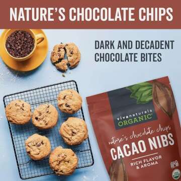 Viva Naturals Organic Cacao Nibs, 1 Lb - Certified Keto and Vegan Superfood, Perfect for Gluten Free...