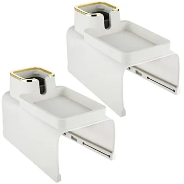 Tessco 2 Pack Silicone Sofa Arm Tray with Cup Holder - Beige, Non-Slip, Elegant