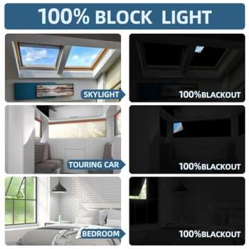 Joydeco Portable Blackout Curtains, Blackout Shades (118" x 57"), Blackout Window Cover Blackout Bli...