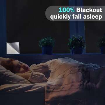 Joydeco Portable Blackout Curtains, Blackout Shades (118" x 57"), Blackout Window Cover Blackout Blinds, Blackout Curtains for Bedroom Windows Baby Nursery Room Darkening Travel