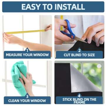 Joydeco Portable Blackout Curtains, Blackout Shades (118" x 57"), Blackout Window Cover Blackout Blinds, Blackout Curtains for Bedroom Windows Baby Nursery Room Darkening Travel