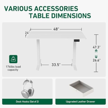 Ergonomic FEZIBO Electric Standing Desk 48 x 24 inches