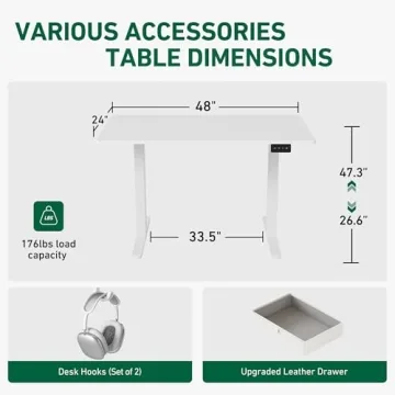 Ergonomic FEZIBO Electric Standing Desk 48 x 24 inches