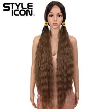 Style Icon 41" Lace Front Wigs Super Long Wavy Wig Middle Part Lace Wigs 130% Density Synthetic Wigs(41", TT6/30W)