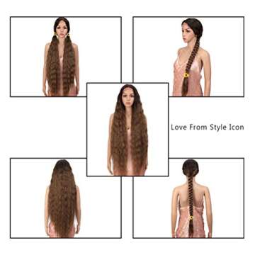 Style Icon 41" Lace Front Wigs Super Long Wavy Wig Middle Part Lace Wigs 130% Density Synthetic Wigs(41", TT6/30W)