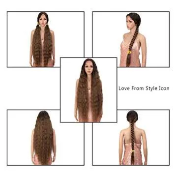 Style Icon 41" Lace Front Wigs Super Long Wavy Wig Middle Part Lace Wigs 130% Density Synthetic Wigs(41", TT6/30W)