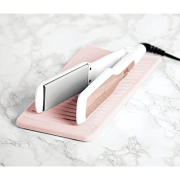 mDesign Silicone Heat-Resistant Styling Tool Mat & Pouch