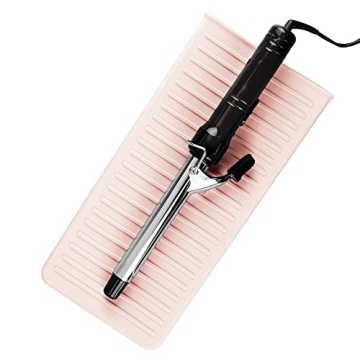 mDesign Silicone Heat-Resistant Styling Tool Mat & Pouch