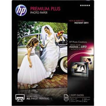 HP Premium Plus Satin Photo Paper 50 Sheets 8.5x11