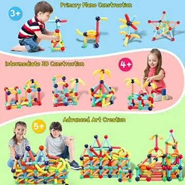 UREC 64Pcs Magnetic Building Blocks, Montessori Magnet Toys for Toddlers, STEM Learning Toys for Boys and Girls, Creativity Kids Games, ABS Material, Non-Toxic, Ages 3+, MGB-64