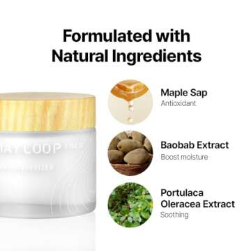 MAY COOP Raw Moisturizer Face Cream With Maple Tree Water-daily Hydrating Facial Moisturizer Cream- Anti Aging- For All Skin Types- Helps Prevent Wrinkles- Vegan And Alcohol-Free -80ml