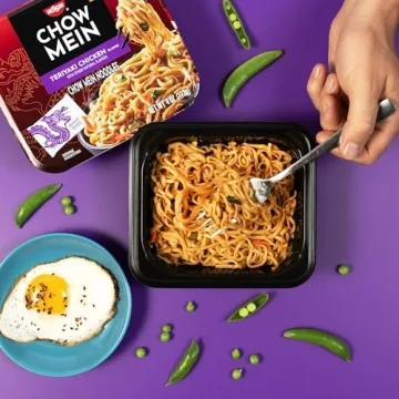 Nissin Chow Mein Noodles - Teriyaki Chicken Flavor, Pack of 8