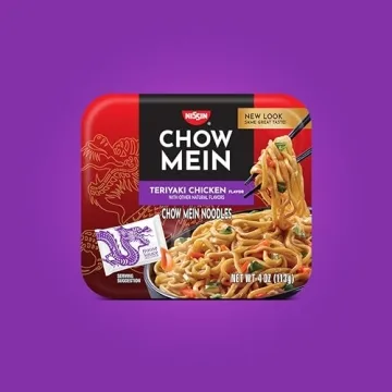 Nissin Chow Mein Noodles - Teriyaki Chicken Flavor, Pack of 8