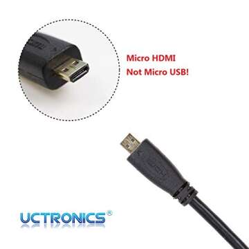 UCTRONICS Micro HDMI to HDMI Cable for Raspberry Pi 4 B, 6 Inch Micro-HDMI Male to HDMI Female Adapter Cable 15cm [2 Pack]
