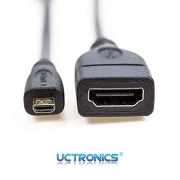 UCTRONICS Micro HDMI to HDMI Cable for Raspberry Pi 4 B, 6 Inch Micro-HDMI Male to HDMI Female Adapter Cable 15cm [2 Pack]