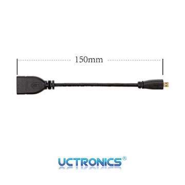 UCTRONICS Micro HDMI to HDMI Cable for Raspberry Pi 4 B, 6 Inch Micro-HDMI Male to HDMI Female Adapter Cable 15cm [2 Pack]