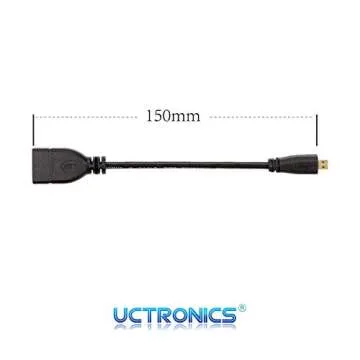 UCTRONICS Micro HDMI to HDMI Cable for Raspberry Pi 4 B, 6 Inch Micro-HDMI Male to HDMI Female Adapter Cable 15cm [2 Pack]