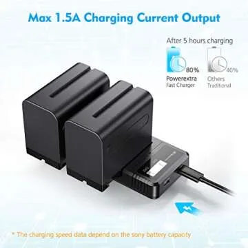 Powerextra NP-F970 Dual USB Battery Pack and Fast Charger