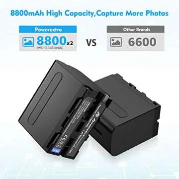 Powerextra NP-F970 Dual USB Battery Pack and Fast Charger