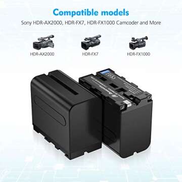 Powerextra 2 Pack Replacement Sony NP-F970 Battery and Fast Charger Dual USB for NP-F930 NP-F950 NP-F960 NP-F550 NP-F530 NP-F330 NP-F570 handycams