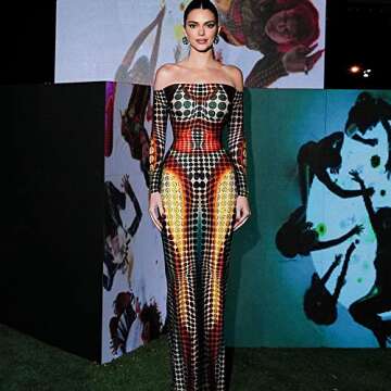 Bodycon Dresses for Women Sexy Dot Printed Long Sleeve Club Party Summer Basic Maxi Dresses Multicol...