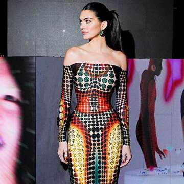 Bodycon Dresses for Women Sexy Dot Printed Long Sleeve Club Party Summer Basic Maxi Dresses Multicolored