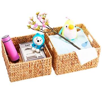 Stylish HOONEX Water Hyacinth Storage Baskets
