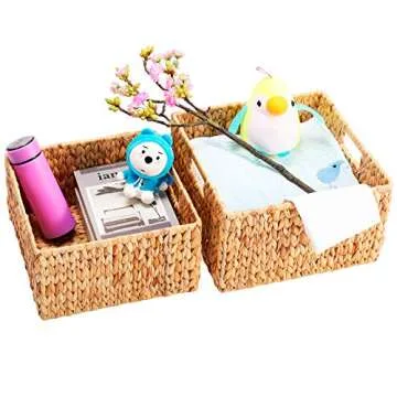 Stylish HOONEX Water Hyacinth Storage Baskets