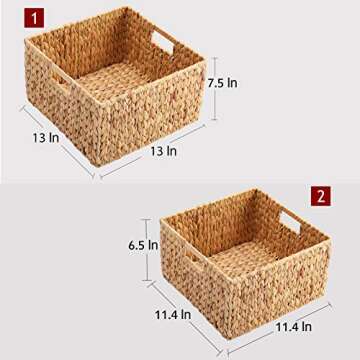 Stylish HOONEX Water Hyacinth Storage Baskets