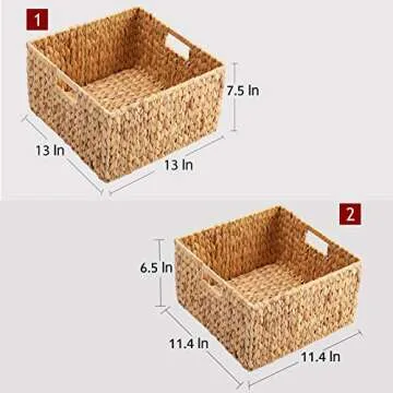 Stylish HOONEX Water Hyacinth Storage Baskets