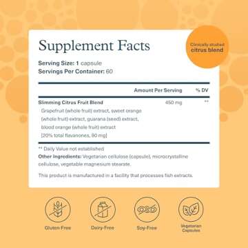 Youtheory Slimming Citrus Fruit - Vegan Health Supplement with Chromium - Supports Overall Wellness ...