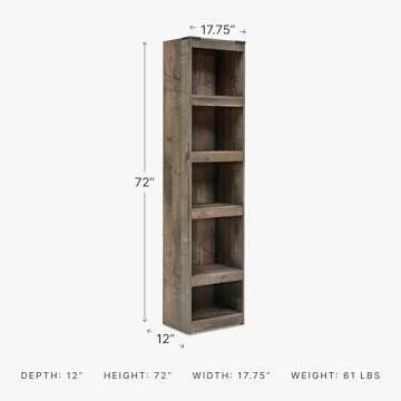 Trinell Pier-Style Bookcase: Rustic Charm & Functionality
