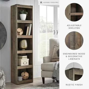 Trinell Pier-Style Bookcase: Rustic Charm & Functionality