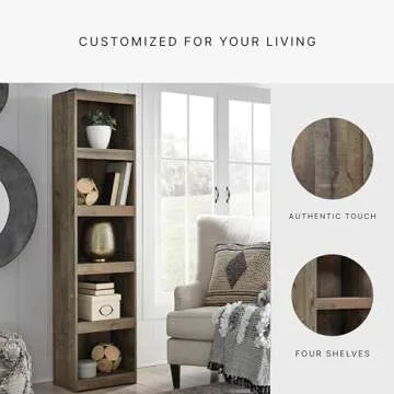 Trinell Pier-Style Bookcase: Rustic Charm & Functionality