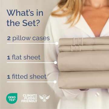 Queen Size 4 Piece Sheet Set - Comfy Breathable & Cooling Bed Sheets Set - Hotel Luxury Bedding for ...