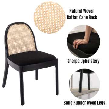 Stylish LukeAlon Modern Sherpa Dining Chairs Set of 2