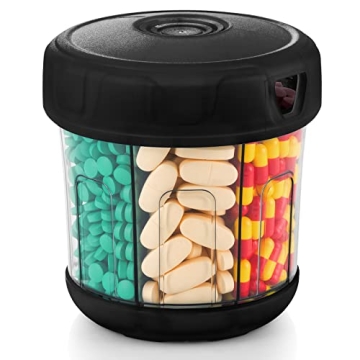 XL 7-Compartment Pill Organizer with Soft TPU Lid - 1 Month Jumbo Vitamin Holder
