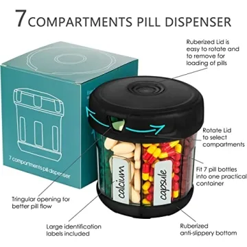 XL 7-Compartment Pill Organizer with Soft TPU Lid