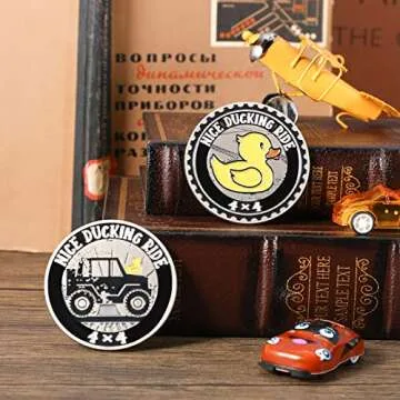Hicarer 2 Pcs Duck Badge Rated Car Emblem 4 x 4 3D Automotive Badges Round Metal Duck Car Badge Decal Sticker Compatible with Vehicles Trucks Motorcycle Bumper (Duck Rated)