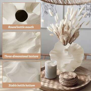 Elegant White Ceramic Vase for Modern Home Decor