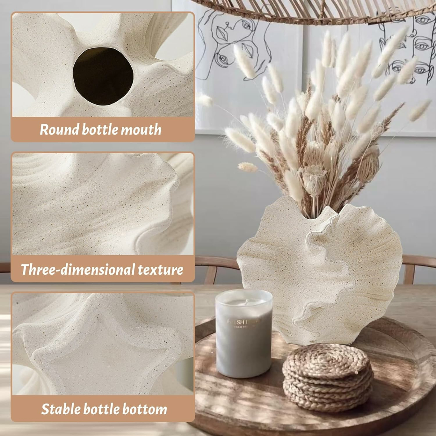 Elegant White Ceramic Vase for Modern Home Decor