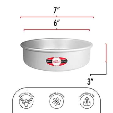 Fat Daddio's PRD-63 Anodized Aluminum Round Cake Pan, 6 x 3 inch