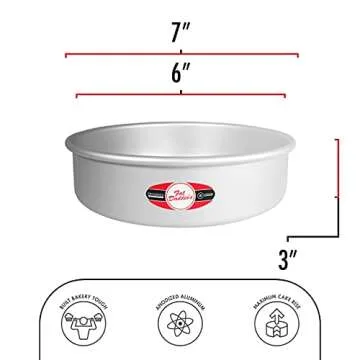 Fat Daddio's PRD-63 Anodized Aluminum Round Cake Pan, 6 x 3 inch